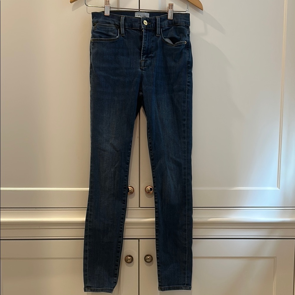 Frame Le High Skinny Blue Jeans
